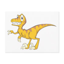Happy Velociraptor Dinosaur Post Cards