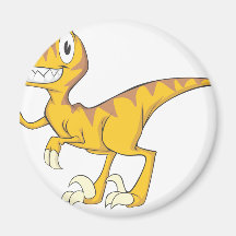 Happy Velociraptor Dinosaur Refrigerator Magnet