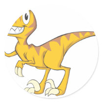 Happy Velociraptor Dinosaur Stickers