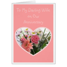 Happy Wedding Anniversary Wife Flowers Card
