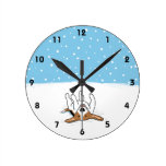 Happy Winter Snow Beagle - Cute Dog Clocks