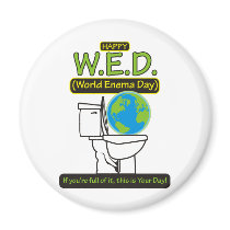 Happy World Enema Day WED Refrigerator Magnets