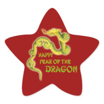 Happy Year of the Dragon Gifts Star Stickers