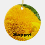 Happy! Yellow Sunflowers ornament gifts