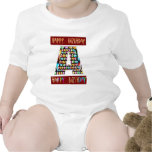HappyBirthday Script  - ALPHA Alphabet Decorative Baby Bodysuits