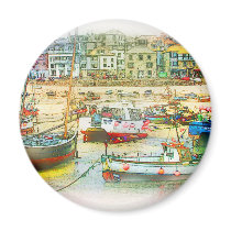 HARBOUR AS A PAINTING FRIDGE MAGNETS