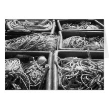 Harbour Side Boxes of Ropes. Card
