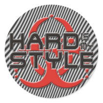 hard Is my style | stripes | hardstyle music Round Stickers