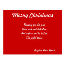 hard worker christmas postcards