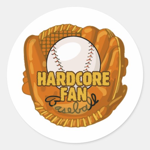Hardcore Baseball Fan Round Stickers
