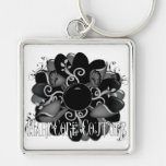 Hardcore Couture Black Floral Key Chain