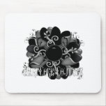 Hardcore Couture Black Floral Mouse Pad
