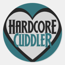 Hardcore Cuddler Round Stickers