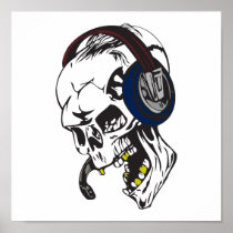 hardcore dee jay skull posters