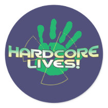 Hardcore Lives Round Stickers