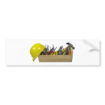 HardHatLongWoodenToolbox091711 Bumper Sticker