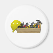 HardHatLongWoodenToolbox091711 Fridge Magnet