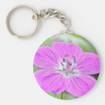 Hardy Geranium In Bloom Keychains
