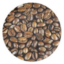 Haricots de café assiette