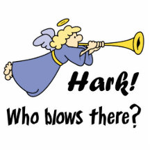 Hark Who Blows There Funny Angel Photo Sculptures