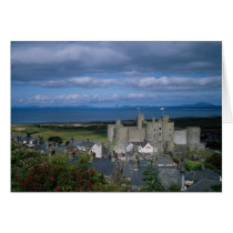 Harlech Castle and village, Gwynedd, northern Wale Greeting Card