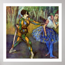 Harlequin and Columbine by Degas - Canvas Print ~
