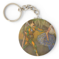 Harlequin and Columbine by Edgar Degas Keychains
