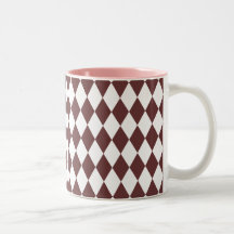Harlequin Brown and  White Coffee Mugs