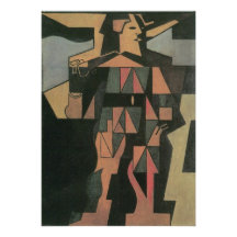 Harlequin by Juan Gris, Vintage Cubism Personalized Announcements