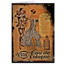 Harlequin de carnaval et aileron (cologne) carte de vœux