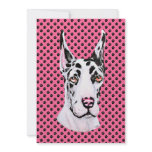 Harlequin Pup Pink Cropped Event or Party Invite