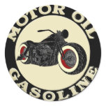Harley Davidson - Bobber - Motor Oil - Gasoline Runde Aufkleber