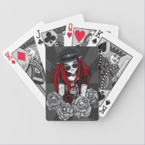 Harley Red Tattoo Biker Rose Angel Playing Cards playing cards