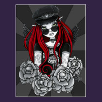 Harley Red Tattoo Biker Rose Angel Postcard postcards