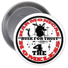 Harmonicas for the Homeless Pinback Buttons