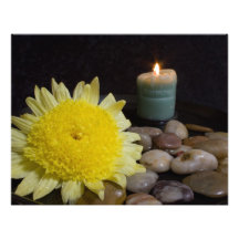 Harmony Candle and Yellow Flower Photo Print