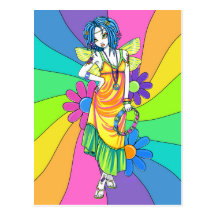 "Harmony" Rainbow Flower Child Fairy Postcard