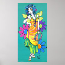 "Harmony" Rainbow Flower Child Fairy Poster