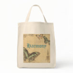 Harmony Vintage Butterfly Grocery Tote Tote Bag