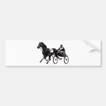 harness cart horse racing sulkies bumper stickers