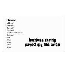 Harness Racing Saved My Life Once Business Card Template