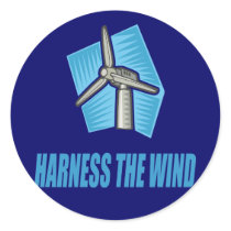 Harness the Wind Round Sticker