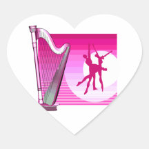 Harp and Dancers Pink Version Graphic Image Sticker