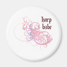 Harp Babe Fridge Magnet