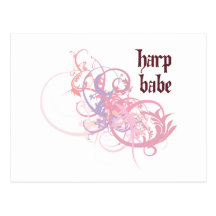 Harp Babe Postcard