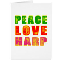Harpe d'amour de paix carte