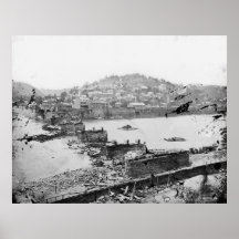 Harper's Ferry W Virginia town bridge in ruins Posters