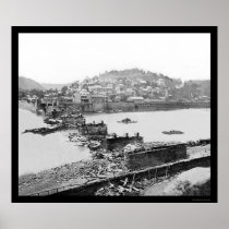 Harpers Ferry, WV Railroad Bridge Ruins 1862 Print