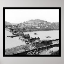 Harpers Ferry, WV Railroad Bridge Ruins 1862 Print