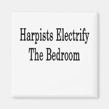 Harpists Electrify The Bedroom Refrigerator Magnet
